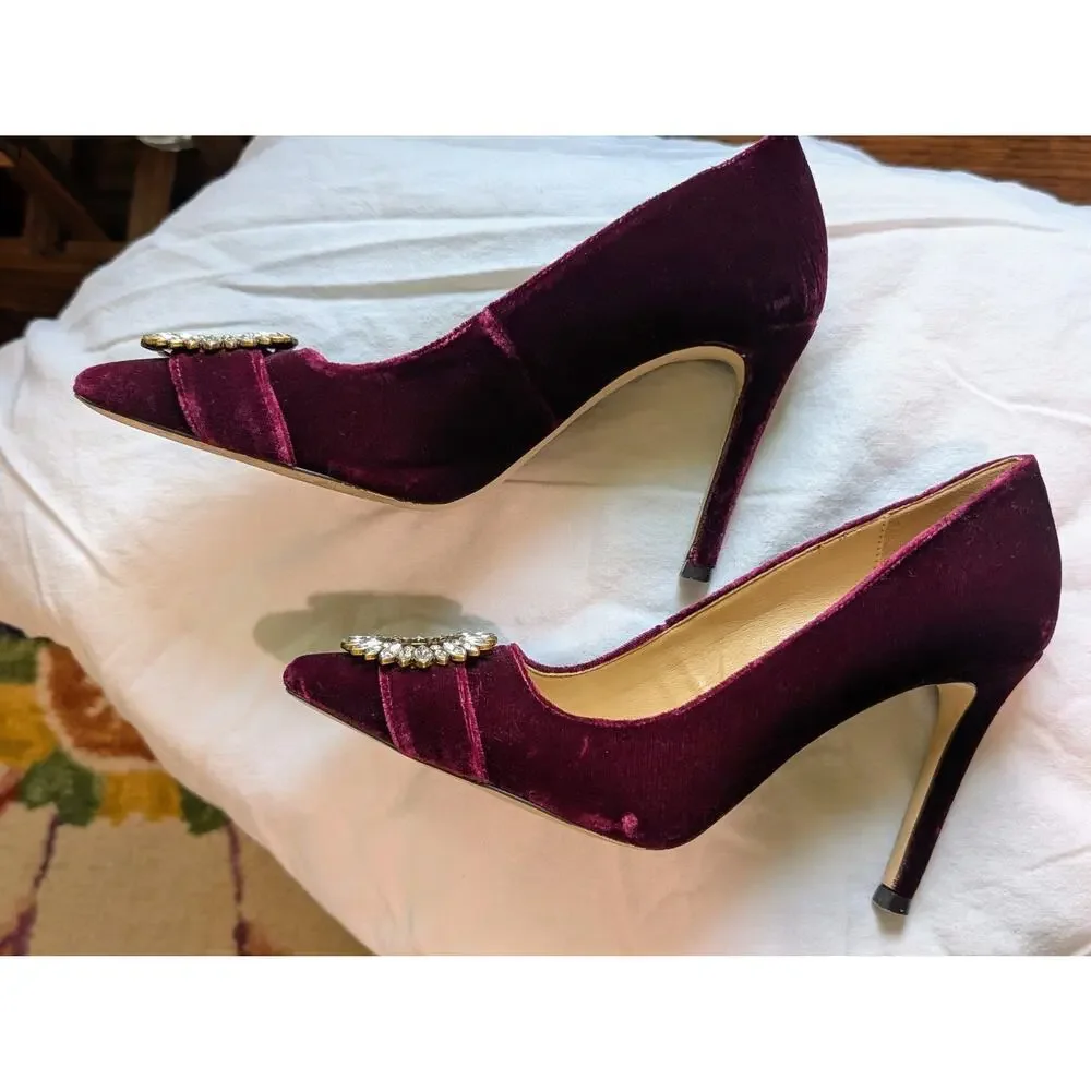 Michael Michael Kors "Viola" Suede w/Crystal Brooch Accent Pumps Sz 6 $160 - Picture 3 of 10